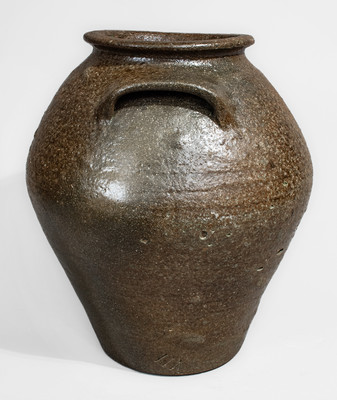 Three-Gallon Alkaline-Glazed South Carolina Stoneware Jar, Stamped "VII"