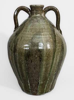 Double-Handled B.B. CRAIG / VALE, NC Stoneware Jug, circa 1975