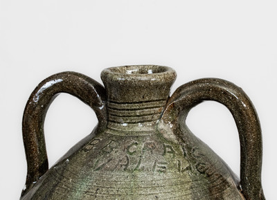 Double-Handled B.B. CRAIG / VALE, NC Stoneware Jug, circa 1975