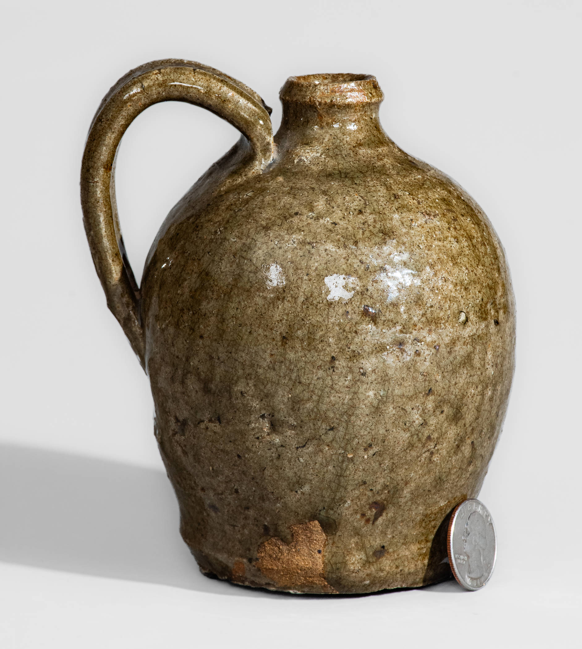 Scarce Small-Sized Stoneware Jug attrib. Thomas Owenby, Sr., Union