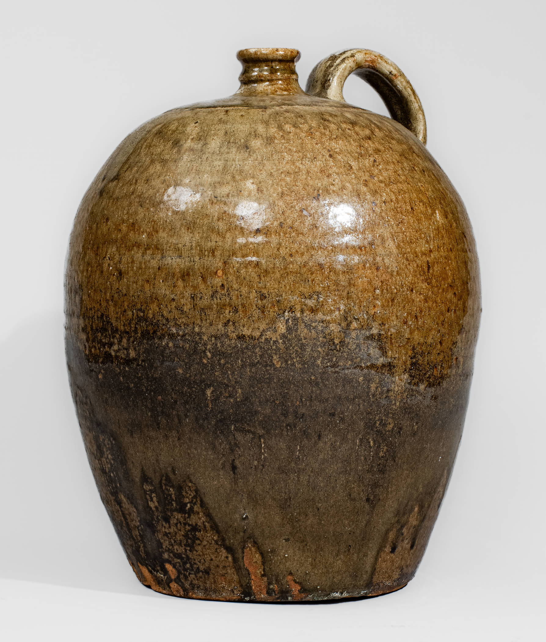Fine Alkaline-Glazed Stoneware Jug attrib. Landrum Brick and