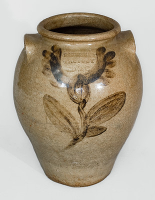 Extremely Rare and Important PHOENIX FACTORY / ED : SC Stoneware Jar w/ Elaborate Iron Slip Decoration