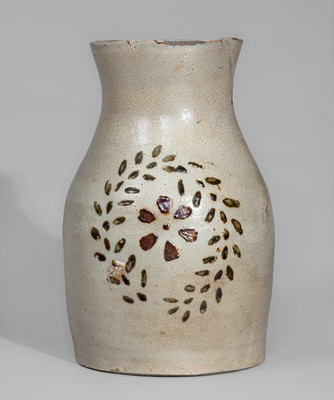 Extremely Rare and Fine Two-Color-Slip Stoneware Pitcher, Whelchel Family, Gaffney, SC area
