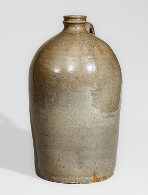 Extremely Rare CHANDLER / WARRANTED Alkaline-Glazed Stoneware Jug, Thomas Chandler, Edgefield District, SC