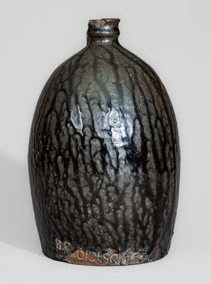 Very Rare S. C. DICKSON, Greenville County, SC Alkaline-Glazed Stoneware Jug