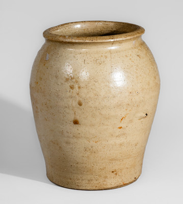 Exceedingly Rare and Important I D (John Isaac Durham, Edgefield District, SC) Stoneware Jar, 1820's - 40's