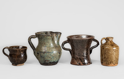 Four Pieces of Glazed Southern Stoneware, fourth quarter 19th or early 20th century