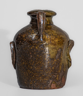 Rare Stoneware Face Jug attrib. Miles Mill Pottery, Edgefield District, SC, circa 1867-85