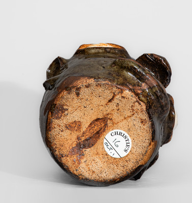 Rare Stoneware Face Jug attrib. Miles Mill Pottery, Edgefield District, SC, circa 1867-85