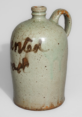 Exceedingly Rare CHANDLER MAKer / "Warranted Good" Half-Gallon Alkaline-Glazed Stoneware Jug