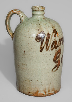 Exceedingly Rare CHANDLER MAKer / "Warranted Good" Half-Gallon Alkaline-Glazed Stoneware Jug