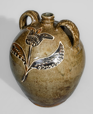 Exceptional "C Rhodes / Maker," Collin Rhodes, Edgefield District, SC Four-Gallon Double-Handled Stoneware Jug