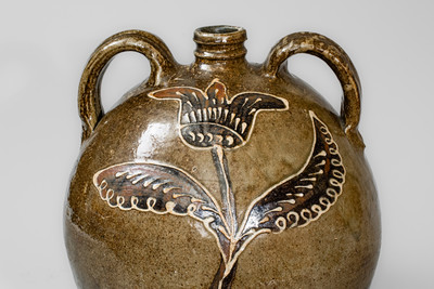 Exceptional "C Rhodes / Maker," Collin Rhodes, Edgefield District, SC Four-Gallon Double-Handled Stoneware Jug