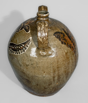 Exceptional "C Rhodes / Maker," Collin Rhodes, Edgefield District, SC Four-Gallon Double-Handled Stoneware Jug