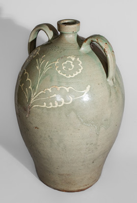 Exceptional CHANDLER / MAKER Five-Gallon Double-Handled Stoneware Jug, Kirksey's Crossroads, Edgefield District, SC