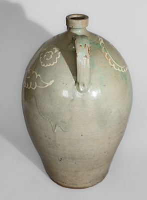 Exceptional CHANDLER / MAKER Five-Gallon Double-Handled Stoneware Jug, Kirksey's Crossroads, Edgefield District, SC