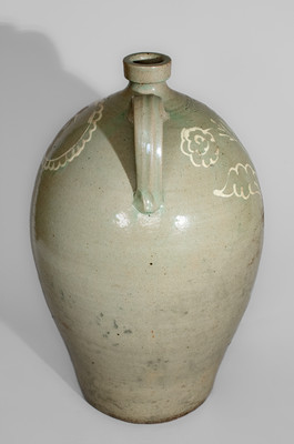 Exceptional CHANDLER / MAKER Five-Gallon Double-Handled Stoneware Jug, Kirksey's Crossroads, Edgefield District, SC