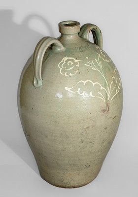 Exceptional CHANDLER / MAKER Five-Gallon Double-Handled Stoneware Jug, Kirksey's Crossroads, Edgefield District, SC