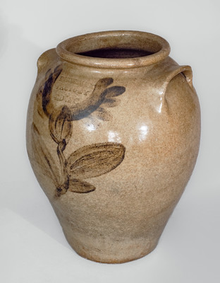 Extremely Rare and Important PHOENIX FACTORY / ED : SC Stoneware Jar w/ Elaborate Iron Slip Decoration