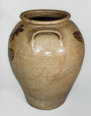 Extremely Rare and Important PHOENIX FACTORY / ED : SC Stoneware Jar w/ Elaborate Iron Slip Decoration