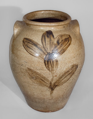 Extremely Rare and Important PHOENIX FACTORY / ED : SC Stoneware Jar w/ Elaborate Iron Slip Decoration