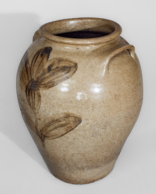 Extremely Rare and Important PHOENIX FACTORY / ED : SC Stoneware Jar w/ Elaborate Iron Slip Decoration
