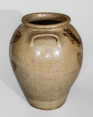 Extremely Rare and Important PHOENIX FACTORY / ED : SC Stoneware Jar w/ Elaborate Iron Slip Decoration