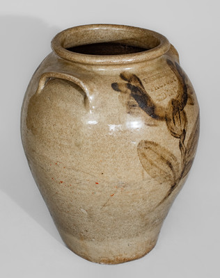 Extremely Rare and Important PHOENIX FACTORY / ED : SC Stoneware Jar w/ Elaborate Iron Slip Decoration