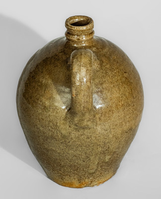 Rare and Fine Half-Gallon Jug w/ Kaolin Slip Decoration, attrib. Collin Rhodes, Shaw's Creek, Edgefield Dist, SC