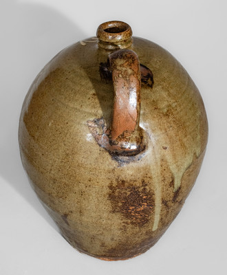 Rare attrib. Collin Rhodes, Edgefield District, SC Three-Gallon Stoneware Jug w/ Two-Color Slip Decoration