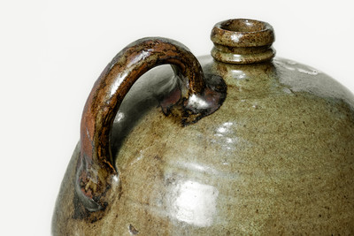 Rare attrib. Collin Rhodes, Edgefield District, SC Three-Gallon Stoneware Jug w/ Two-Color Slip Decoration
