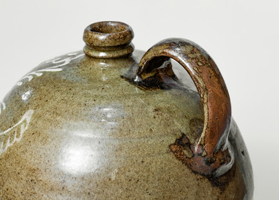 Rare attrib. Collin Rhodes, Edgefield District, SC Three-Gallon Stoneware Jug w/ Two-Color Slip Decoration