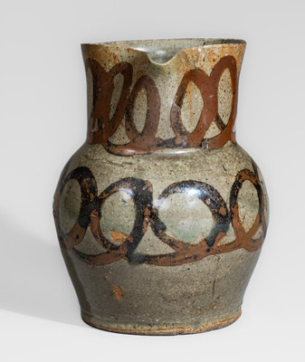 Exceptional Small-Sized Pitcher attrib. Trapp & Chandler (Kirksey's Crossroads, Edgefield, SC) Stoneware Pitcher