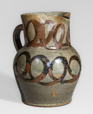 Exceptional Small-Sized Pitcher attrib. Trapp & Chandler (Kirksey's Crossroads, Edgefield, SC) Stoneware Pitcher