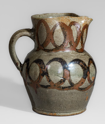 Exceptional Small-Sized Pitcher attrib. Trapp & Chandler (Kirksey's Crossroads, Edgefield, SC) Stoneware Pitcher