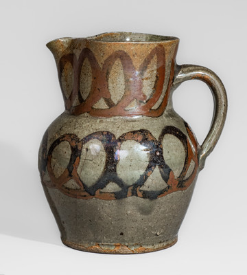 Exceptional Small-Sized Pitcher attrib. Trapp & Chandler (Kirksey's Crossroads, Edgefield, SC) Stoneware Pitcher