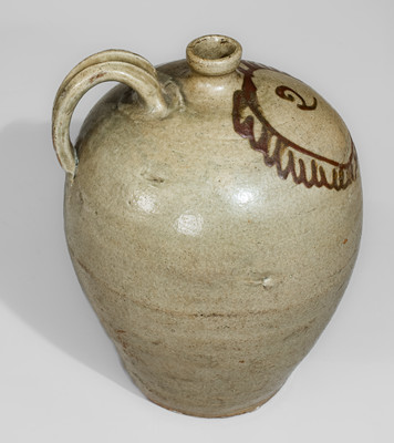 Fine attrib. Thomas Chandler Pottery, Kirksey's Crossroads, Edgefield District, SC Stoneware Jug, c1850