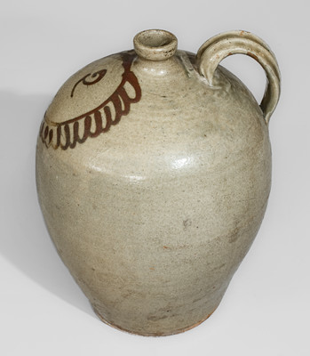 Fine attrib. Thomas Chandler Pottery, Kirksey's Crossroads, Edgefield District, SC Stoneware Jug, c1850