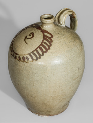 Fine attrib. Thomas Chandler Pottery, Kirksey's Crossroads, Edgefield District, SC Stoneware Jug, c1850