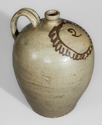 Fine attrib. Thomas Chandler Pottery, Kirksey's Crossroads, Edgefield District, SC Stoneware Jug, c1850