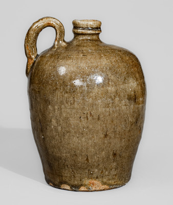 Small-Sized Alkaline-Glazed Stoneware Jug attrib. B.F. Landrum Pottery, Horse Creek Valley, Edgefield District, SC