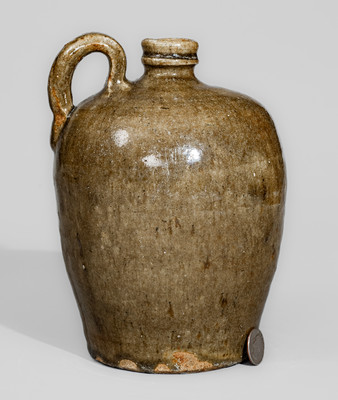 Small-Sized Alkaline-Glazed Stoneware Jug attrib. B.F. Landrum Pottery, Horse Creek Valley, Edgefield District, SC