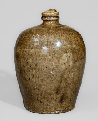 Small-Sized Alkaline-Glazed Stoneware Jug attrib. B.F. Landrum Pottery, Horse Creek Valley, Edgefield District, SC