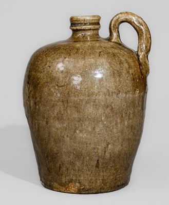 Small-Sized Alkaline-Glazed Stoneware Jug attrib. B.F. Landrum Pottery, Horse Creek Valley, Edgefield District, SC