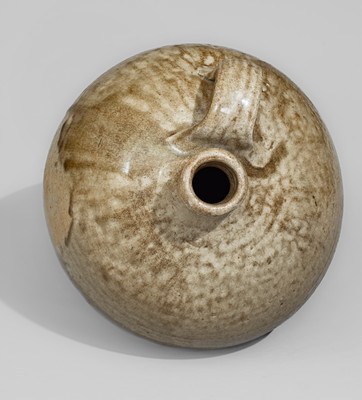 Alkaline-Glazed Stoneware Jug Stamped V, attrib. Pottersville Stoneware Manufactory, Edgefield District, SC