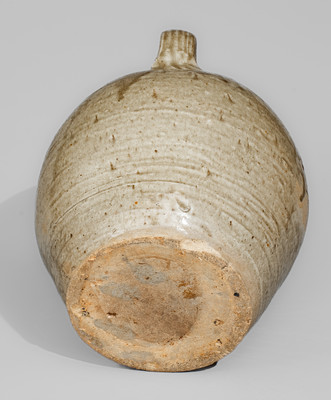 Alkaline-Glazed Stoneware Jug Stamped V, attrib. Pottersville Stoneware Manufactory, Edgefield District, SC