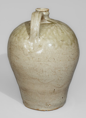Alkaline-Glazed Stoneware Jug Stamped V, attrib. Pottersville Stoneware Manufactory