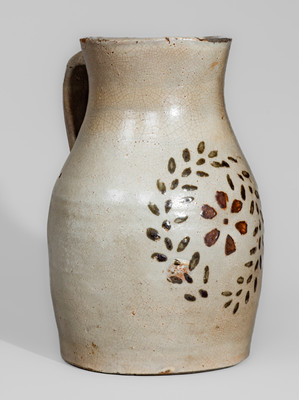 Extremely Rare and Fine Two-Color-Slip Stoneware Pitcher, Whelchel Family, Gaffney, SC area