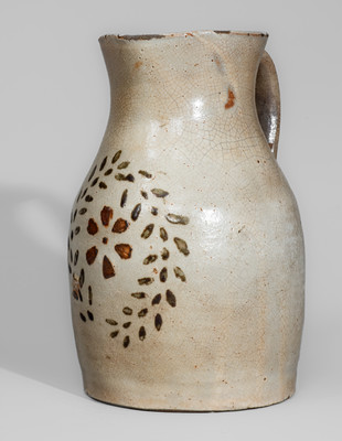 Extremely Rare and Fine Two-Color-Slip Stoneware Pitcher, Whelchel Family, Gaffney, SC area