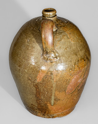 Fine Stoneware Jug w/ Kaolin Slip Decoration, attrib. Collin Rhodes, Edgefield District, SC, c1850